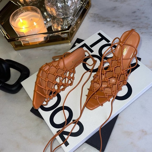 New Fashion Nova Came To Forget Wrap Up Heels in Tan - Picture 9 of 16